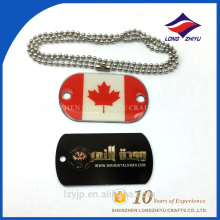 Customized country flag silver plated glossy epoxy print dog tag